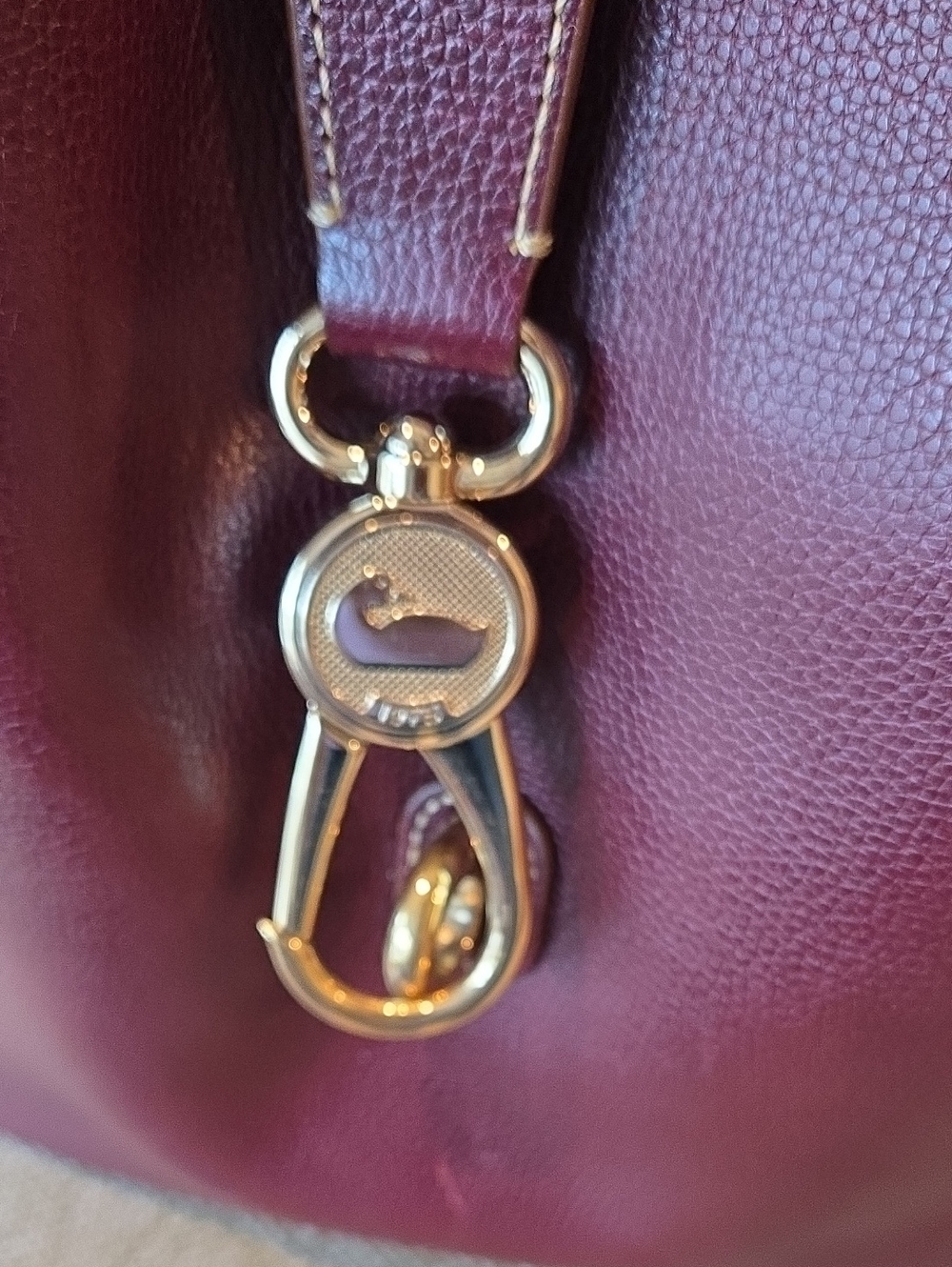 Dooney & Bourke Burgundy Lilly Leather Bucket Bag - Picture 8 of 14